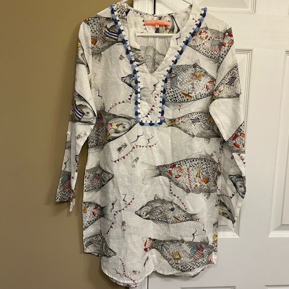 Vilagallo Tops - Vilagallo Size 38  Tunic/cover up with beautiful accents. New condition